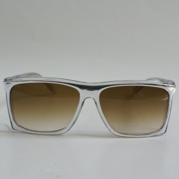 NWT Tru-Vintage 90's Plastic Rectangle w/Side Shield Sunglasses (Crystal/Silver) - Picture 1 of 5